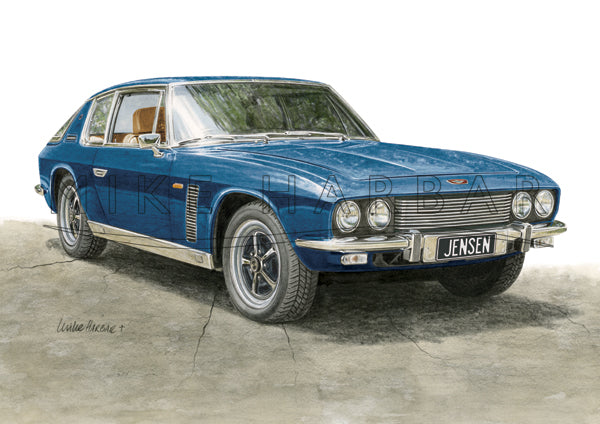 Jensen Interceptor Colour Print - Blue