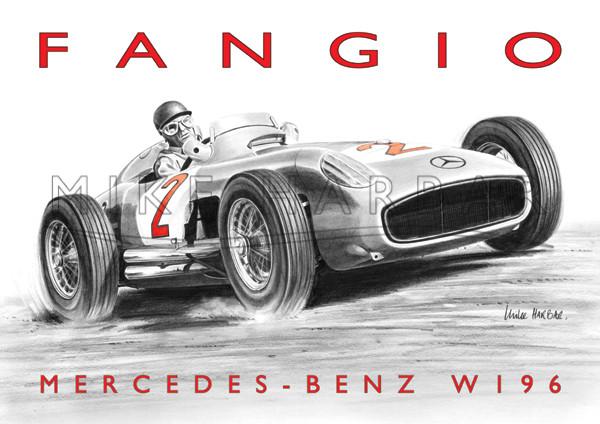 Mercedes Benz  W196 & Fangio (with text)
