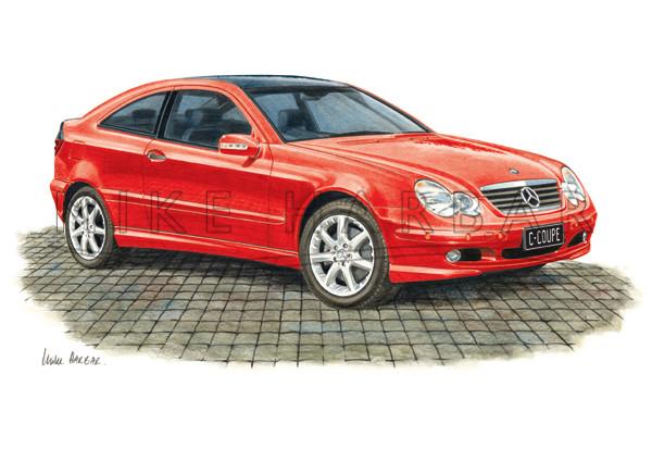 Mercedes C Class Coupe Personalised Print