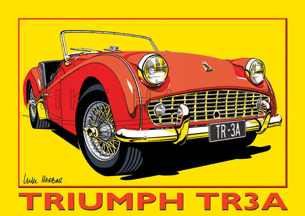 Triumph TR3A Yellow Poster