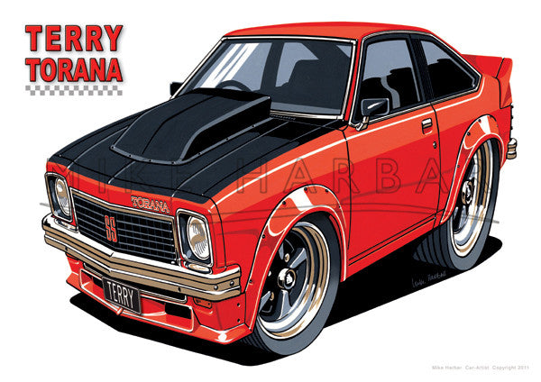 Holden Torana Car Toons Terry Torana & Jasmin