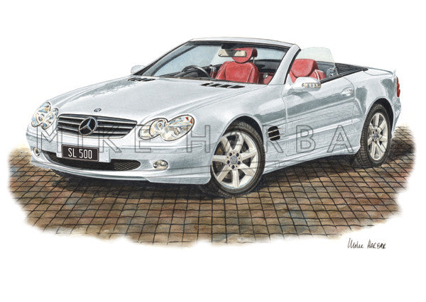 Mercedes SL 500 Colour Print