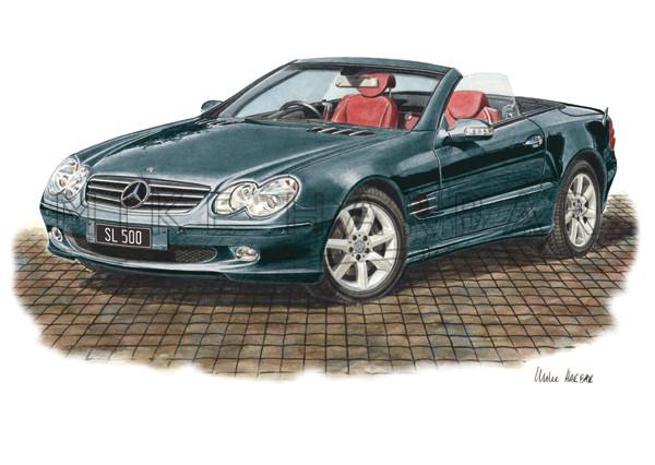 Mercedes SL 500 Personalised Print