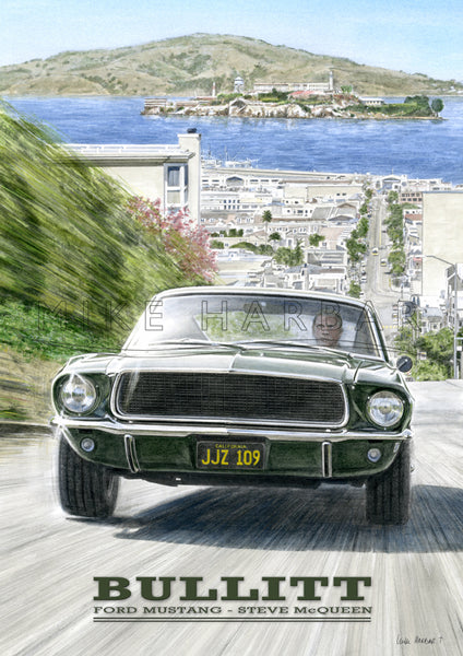 Bullitt Steve McQueen - San Fransisco Poster