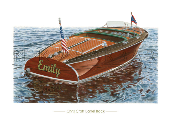 Chris Craft 1940 Barrel Back 17 Delux PERSONALISED