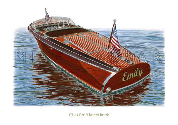 Chris Craft 1940 Barrel Back PERSONALISED