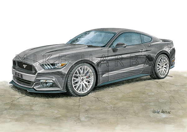 Ford Mustang 2017 GT 5.0 FASTBACK personalised print