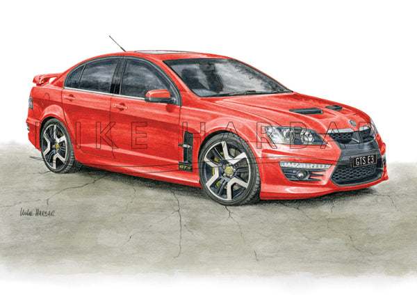 Holden Commodore 2011 HSV GTS E3 colour print
