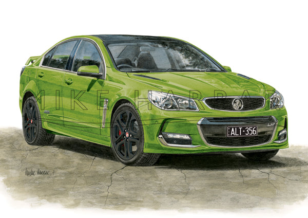 Holden Commodore VF II Sedan Personalised Print - Your COLOUR & REGO