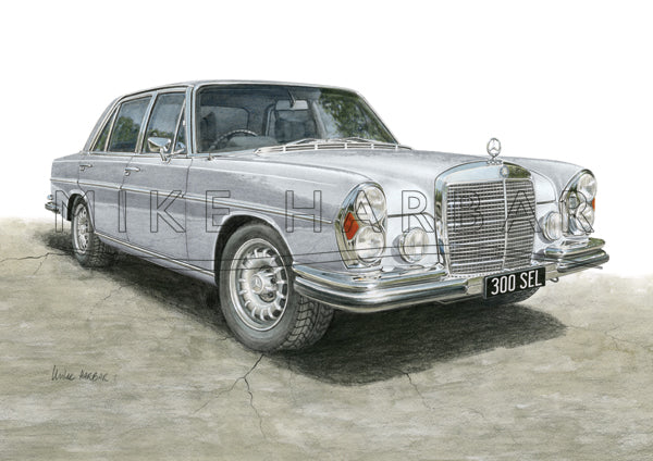 Mercedes Benz 300 SEL Colour Print
