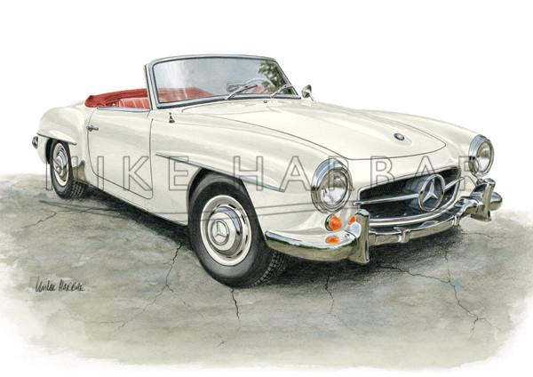 Mercedes Benz 190 SL Personalised Print