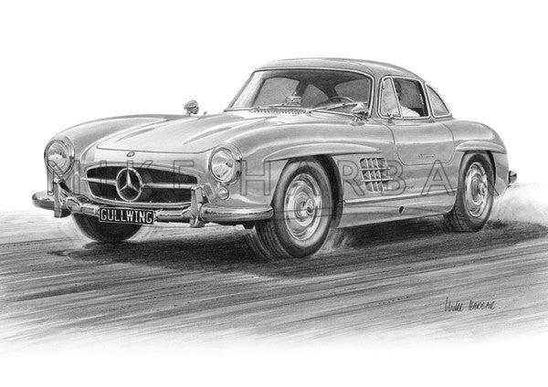 Mercedes Benz 300 SL Gullwing Colour Print