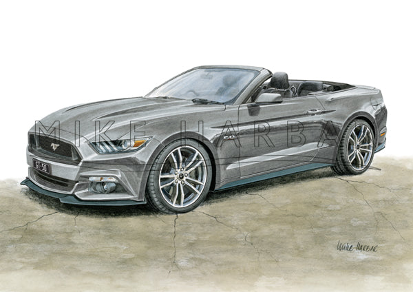 Ford Mustang 2017 GT 5.0 CONVERTIBLE personalised print