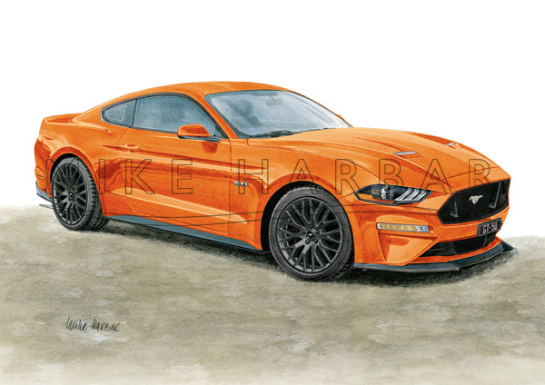 Ford Mustang 208-19 GT 5.0 FASTBACK personalised print