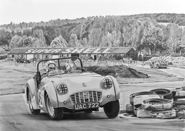 Triumphant Goodwood Black and White Print