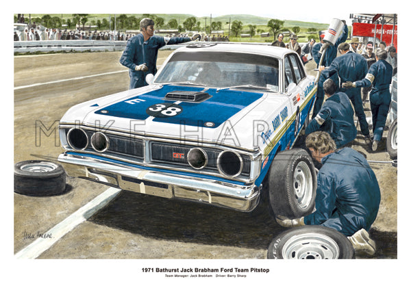 Bathurst 1971 Jack Brabham Ford Team Pitstop