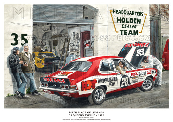 Bathurst 1972 HDT LJ Torana XU1 Workshop - 35 Queens Avenue