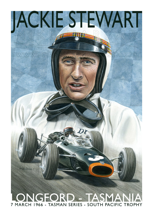 Jackie Stewart and his BRM P261 - 1966 Longford, Tasmania