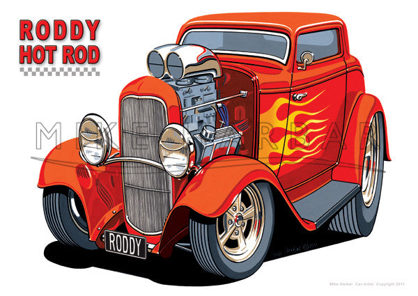 Ford Custom 32 Coupe Roddy Car Toon