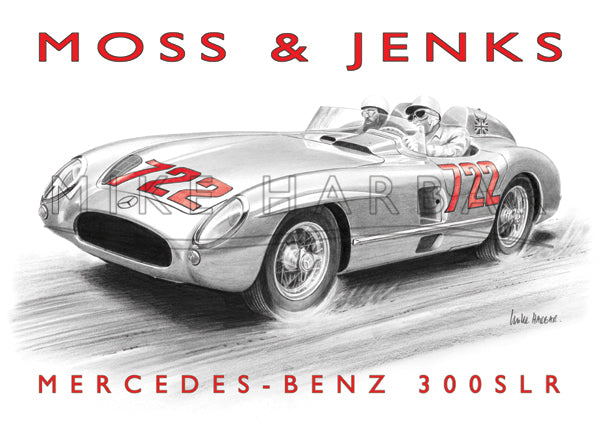 Mercedes  Benz 300 SLR Moss & Jenks (with text)