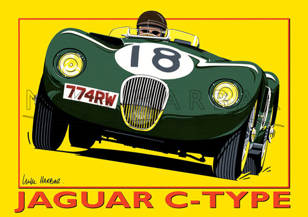 Jaguar Yellow Poster C Type