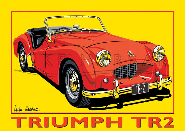 Triumph TR2 Yellow Poster