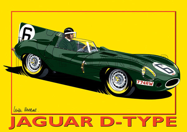Jaguar Yellow Poster D Type