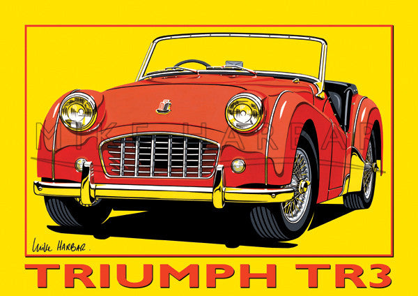 Triumph TR3 Yellow Poster