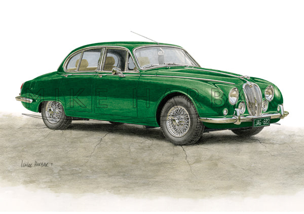 Jaguar S Type '63 to '68 - Personalised Print - Your COLOUR & REGO