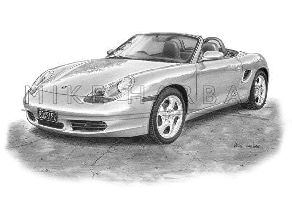 porsche boxster line drawing