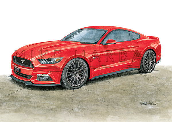 Ford Mustang 2017 GT 5.0 FASTBACK Colour Print