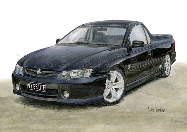 Holden Commodore 2004 VY SS Ute colour print