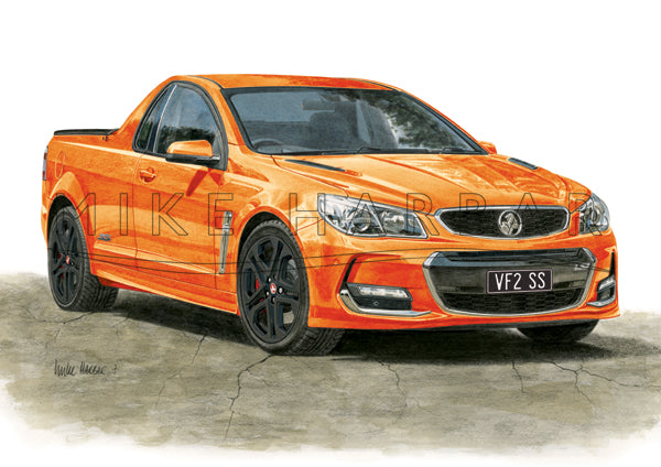 Holden Commodore VF II Ute Personalised Print - Your COLOUR & REGO