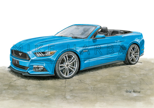 Ford Mustang 2017 GT CONVERTIBLE 5.0 Colour Print