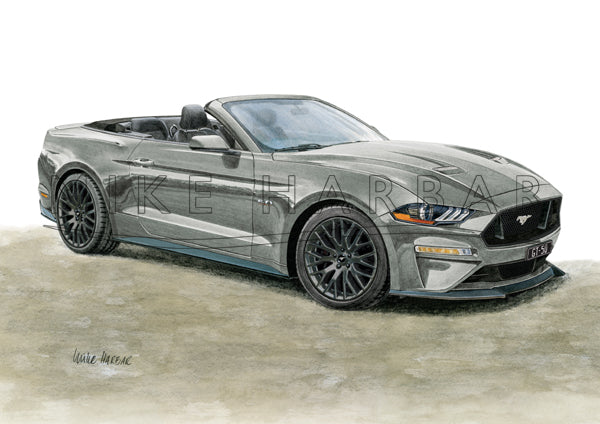 Ford Mustang 2018-19 GT 5.0 CONVERTIBLE Colour Print
