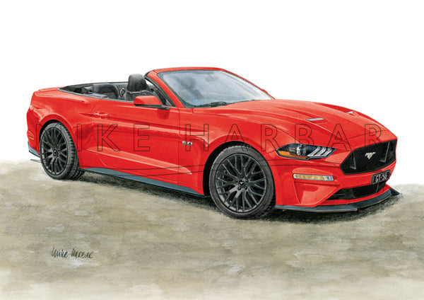 Ford Mustang 208-19 GT 5.0 CONVERTIBLE personalised print
