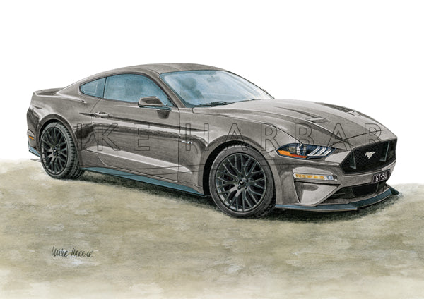 Ford Mustang 2018-19 GT 5.0 FASTBACK Colour Print